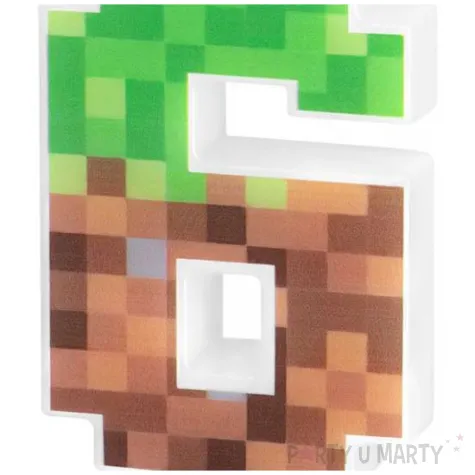 swieczka na tort cyfra 6 piksele partypal 15 cm