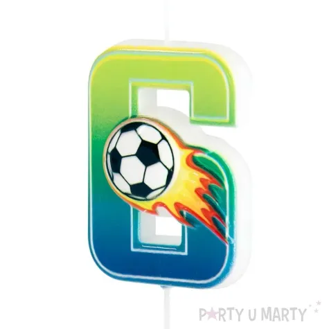 swieczka na tort cyfra 6 pilka nozna partypal 6 cm