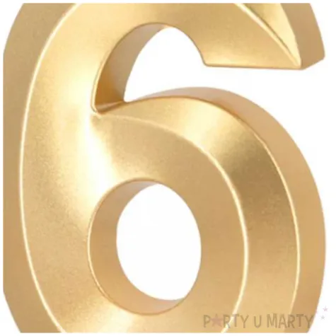 swieczka na tort cyfra 6 pryzmatyczna zloty partypal 6 5 cm