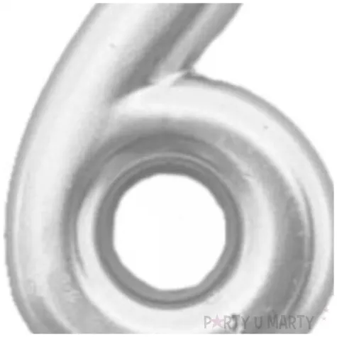 swieczka na tort cyfra 6 srebrna tamipol 7 5 cm