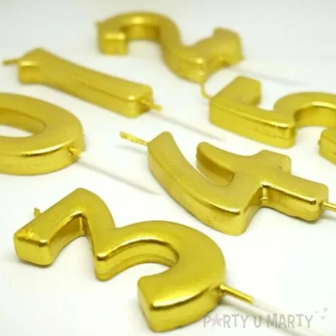 swieczka na tort cyfra 6 zlota dekoracjepolska 6 5 cm