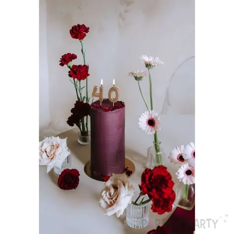 swieczka na tort cyfra 6 zloty partydeco 4 5 cm