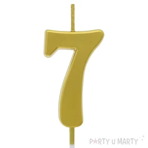swieczka na tort cyfra 7 beauty charm piker zloty godan 9 5 cm