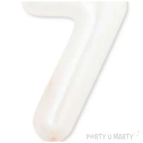 swieczka na tort cyfra 7 bialy perlowy givi 8 cm