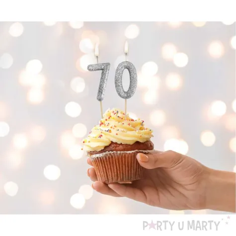 swieczka na tort cyfra 7 brokat piker czarny godan 11 5 cm