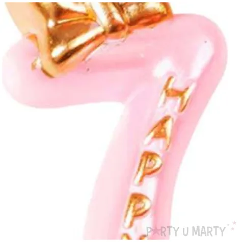 swieczka na tort cyfra 7 happy rozowa jasna jix 9 3 cm
