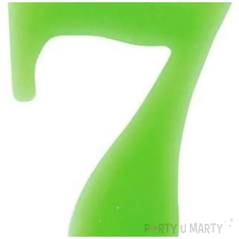 swieczka na tort cyfra 7 iskrzaca zielona givi 9 5 cm