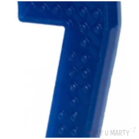 swieczka na tort cyfra 7 niebieski partydeco 6 cm