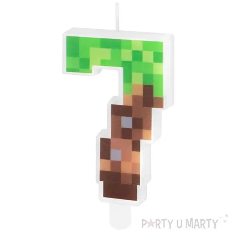 swieczka na tort cyfra 7 piksele partypal 15 cm