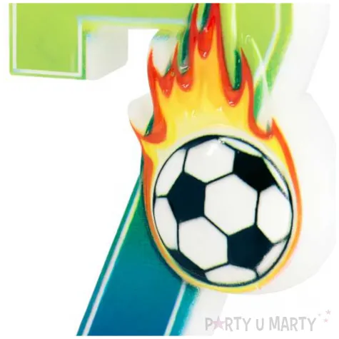 swieczka na tort cyfra 7 pilka nozna partypal 6 cm