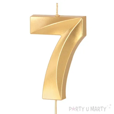 swieczka na tort cyfra 7 pryzmatyczna zloty partypal 6 5 cm