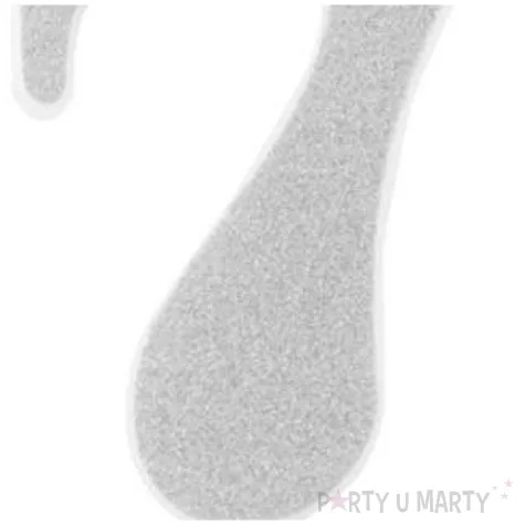 swieczka na tort cyfra 7 srebrna brokatowa givi 15 5 cm