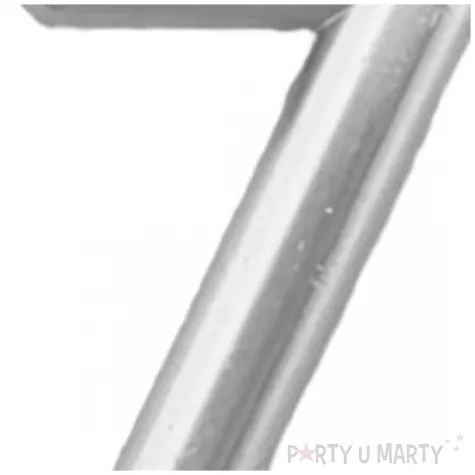 swieczka na tort cyfra 7 srebrna tamipol 7 5 cm