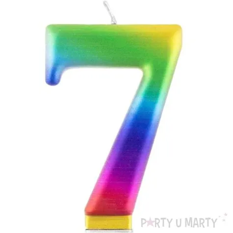 swieczka na tort cyfra 7 teczowa godan 9 5 cm