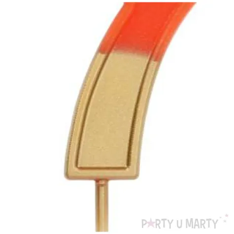 swieczka na tort cyfra 7 zloto pomaranczowa folat 5 cm