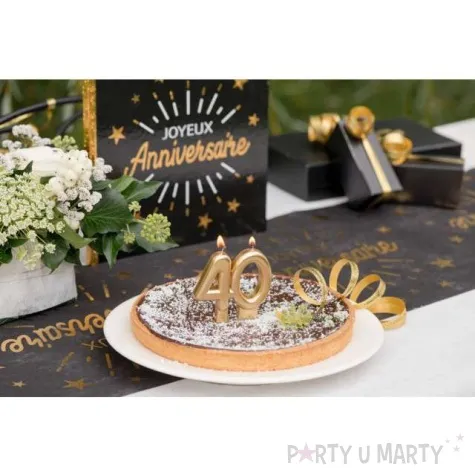 swieczka na tort cyfra 70 zlota santex 9 cm