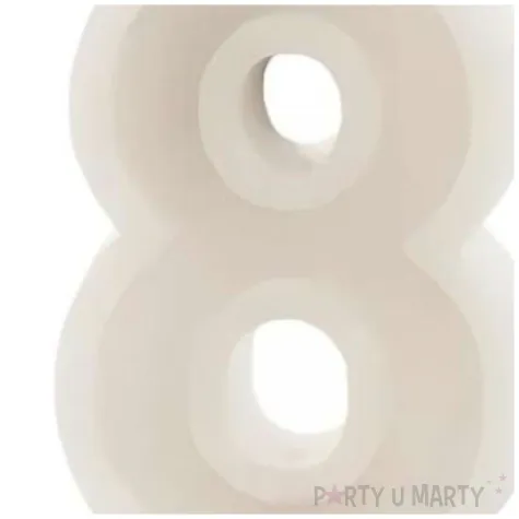 swieczka na tort cyfra 8 bezowy partydeco 10 cm
