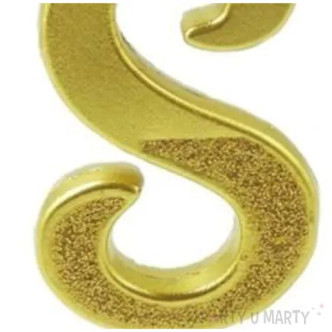 swieczka na tort cyfra 8 brokatowa zlota jix 12 cm