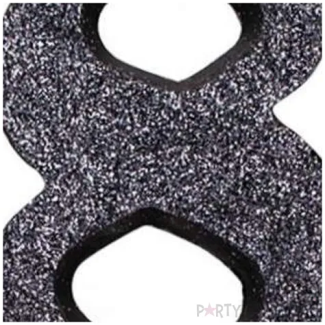 swieczka na tort cyfra 8 czarna brokatowa givi 9 5 cm