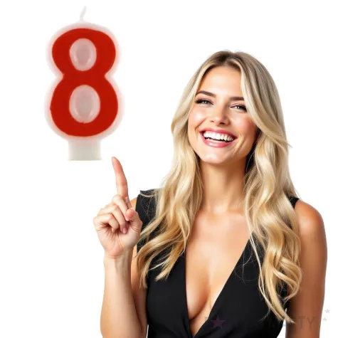 swieczka na tort cyfra 8 czerwona tamipol 7 5 cm