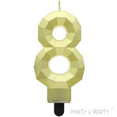 swieczka na tort cyfra 8 diament zlota godan 7 6 cm