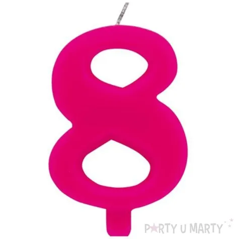 swieczka na tort cyfra 8 iskrzaca fuksja givi 9 5 cm