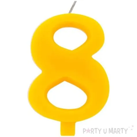 swieczka na tort cyfra 8 iskrzaca zolta givi 9 5 cm