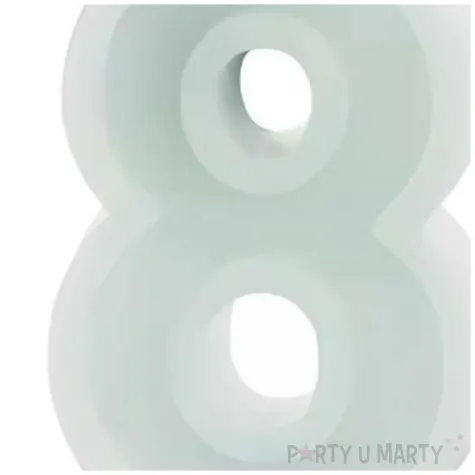 swieczka na tort cyfra 8 mietowy jasny partydeco 10 cm