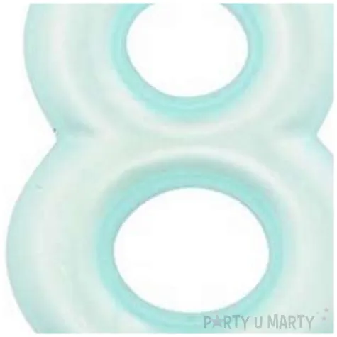 swieczka na tort cyfra 8 niebieski perlowy givi 9 cm