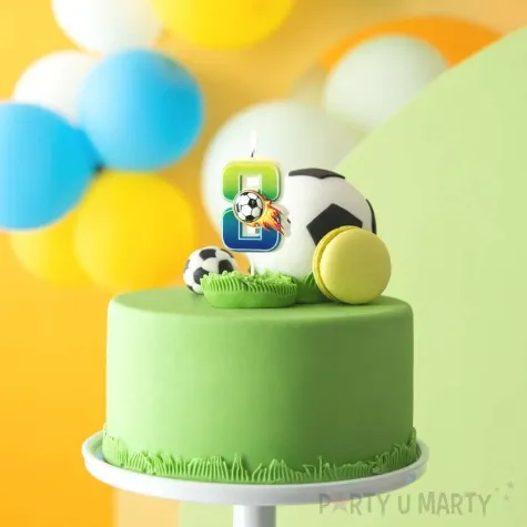 swieczka na tort cyfra 8 pilka nozna partypal 6 cm