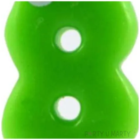 swieczka na tort cyfra 8 z oczami zielona tamipol 7 5 cm