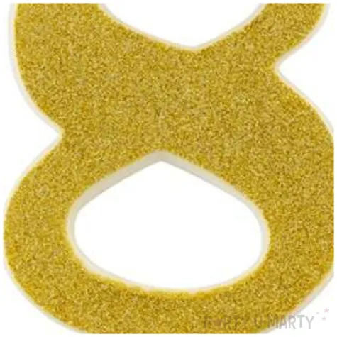 swieczka na tort cyfra 8 zlota brokatowa givi 15 5 cm