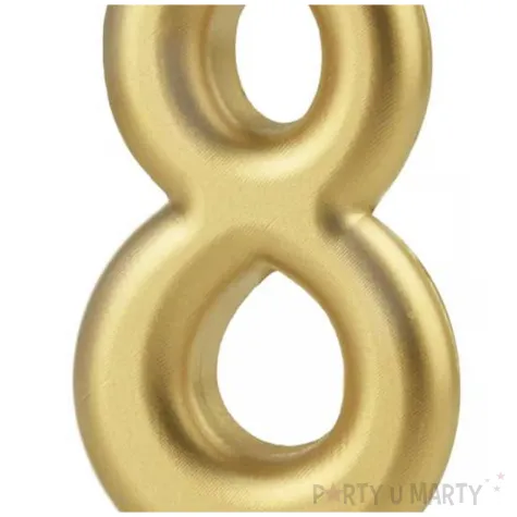 swieczka na tort cyfra 8 zloty partypal 10 cm