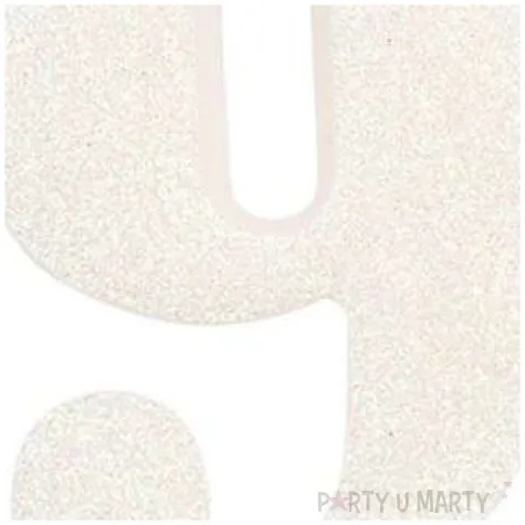 swieczka na tort cyfra 9 biala brokatowa givi 9 5 cm