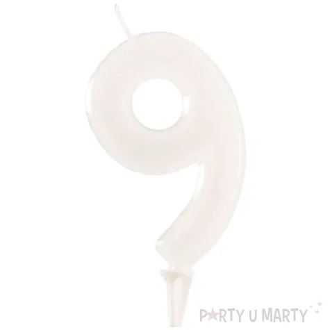 swieczka na tort cyfra 9 fluo dekora 6 cm