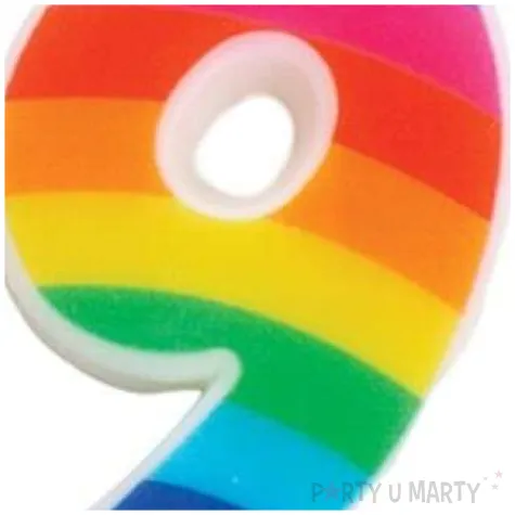 swieczka na tort cyfra 9 iskrzaca teczowa givi 9 5 cm