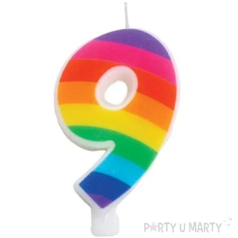 swieczka na tort cyfra 9 iskrzaca teczowa givi 9 5 cm