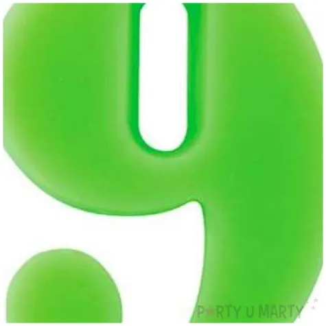 swieczka na tort cyfra 9 iskrzaca zielona givi 9 5 cm