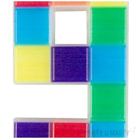 swieczka na tort cyfra 9 klocki mix arpex 7 cm