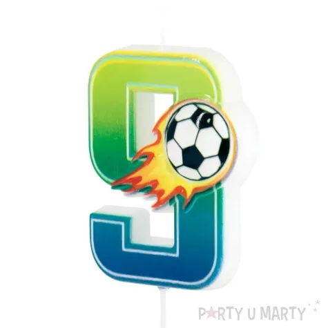 swieczka na tort cyfra 9 pilka nozna partypal 6 cm