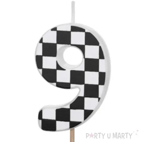 swieczka na tort cyfra 9 szachownica partydeco 5 5 cm