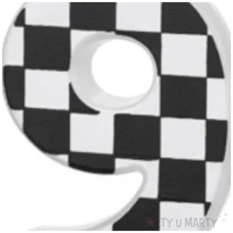 swieczka na tort cyfra 9 szachownica partydeco 5 5 cm