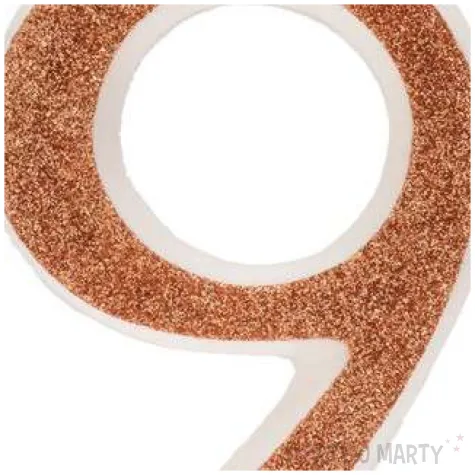 swieczka na tort cyfra 9 zlota brokatowa dekora