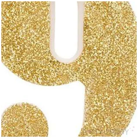 swieczka na tort cyfra 9 zlota brokatowa givi 9 5 cm