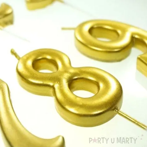 swieczka na tort cyfra 9 zlota dekoracjepolska 6 5 cm