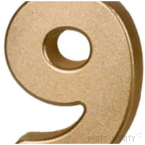 swieczka na tort cyfra 9 zloty partydeco 8 7 cm