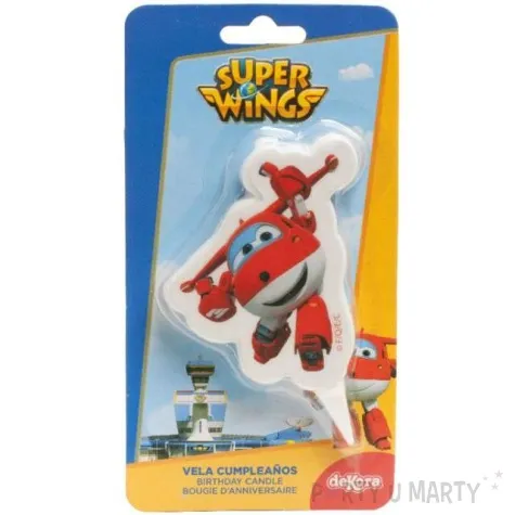 swieczka na tort dzetek jett superwings dekora 7 5 cm