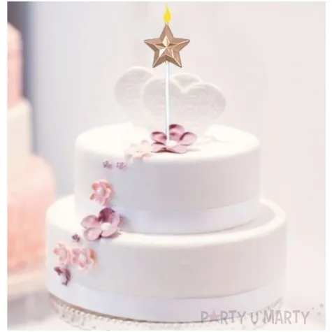 swieczka na tort gwiazdka zloty jix 9 5 cm