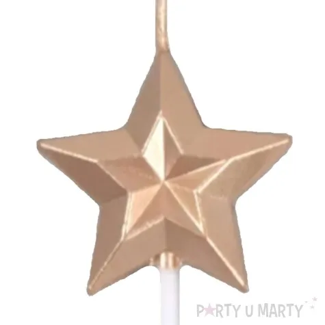 swieczka na tort gwiazdka zloty jix 9 5 cm