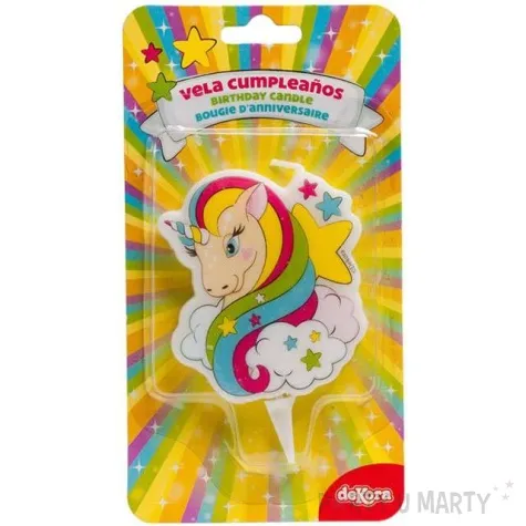 swieczka na tort jednorozec dekora 7 cm